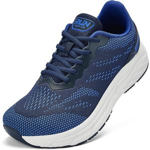 Slow Man Wide Toe Box Shoes for Men - Cushioned Road Running Shoe Non Slip Mens Walking Sneakers for Wide Feet Comfortable Athletic Gym Workout Sneaker, 14 Wide, Blue