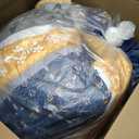 Boho Comforter Set King, 7 Pieces Navy Blue and Yellow Bohemian Bedding