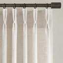 Joywell 96 Inch Linen Pinch Pleated Curtains - Thick Semi Sheer Light Filtering 8ft Drapes, Ceiling to Floor 2 Panel Set Back Tab Cream Natural Farmhouse for Living Room Bedroom with Clip Rings, 40"W x 96"L