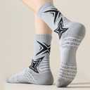 YQHMT Basketball Socks Outdoor Athletic Crew Socks Thick Compression Sports Socks for Men & Women 4 Pack (6-12)