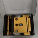 Home Security Door Reinforcement Lock: Metal Door Locks for Front Door Locks for Kids Safety Child Proof Door Latch for Top Deadbolt Lock Home Defender Flip Door Guardian Lock Withstand 800 lbs Inside (Gold)