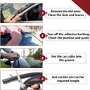 6.56FT Car Cable Wire Hider, Car Windshield Wire Hider, Light bar Wire Hider, with Adhesive Backing (1 PCS)