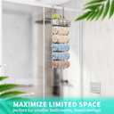 HapiRm Towel Racks for Bathroom Storage - 6 Tier Over The Door & Wall Mount Rolled Towel Storage Organizer Holder with Metal Shelf Basket for Small Bathroom, Camper, Rv - Sliver, Patented