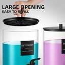 Glass Laundry Detergent Dispenser, 128 oz / 3.5L Fabric Softener Dispenser for Laundry Room Organization, Detergent Holder with Plastic Spigot (Black, 2 Pack)