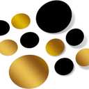 Black/Metallic Gold Vinyl Wall Stickers - 2 & 4 inch Circles (30 Decals)