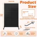 Royxen 3.5 x 6 Feet Metal Pegboard with 50 Hooks, Peg Board Display Stand with Wheels, Large Standing Pegboard Displaywith T-Base Art Display Stand for Retail Stores Exhibitions Homes (Black)