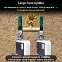 Garden Hose Splitter, 3/4 Rust and Freeze Resistant Outdoor Hose Manifold with 2 Green Extra Long Handles Faucet Adapter-Heavy Duty Brass 2-Way Valve