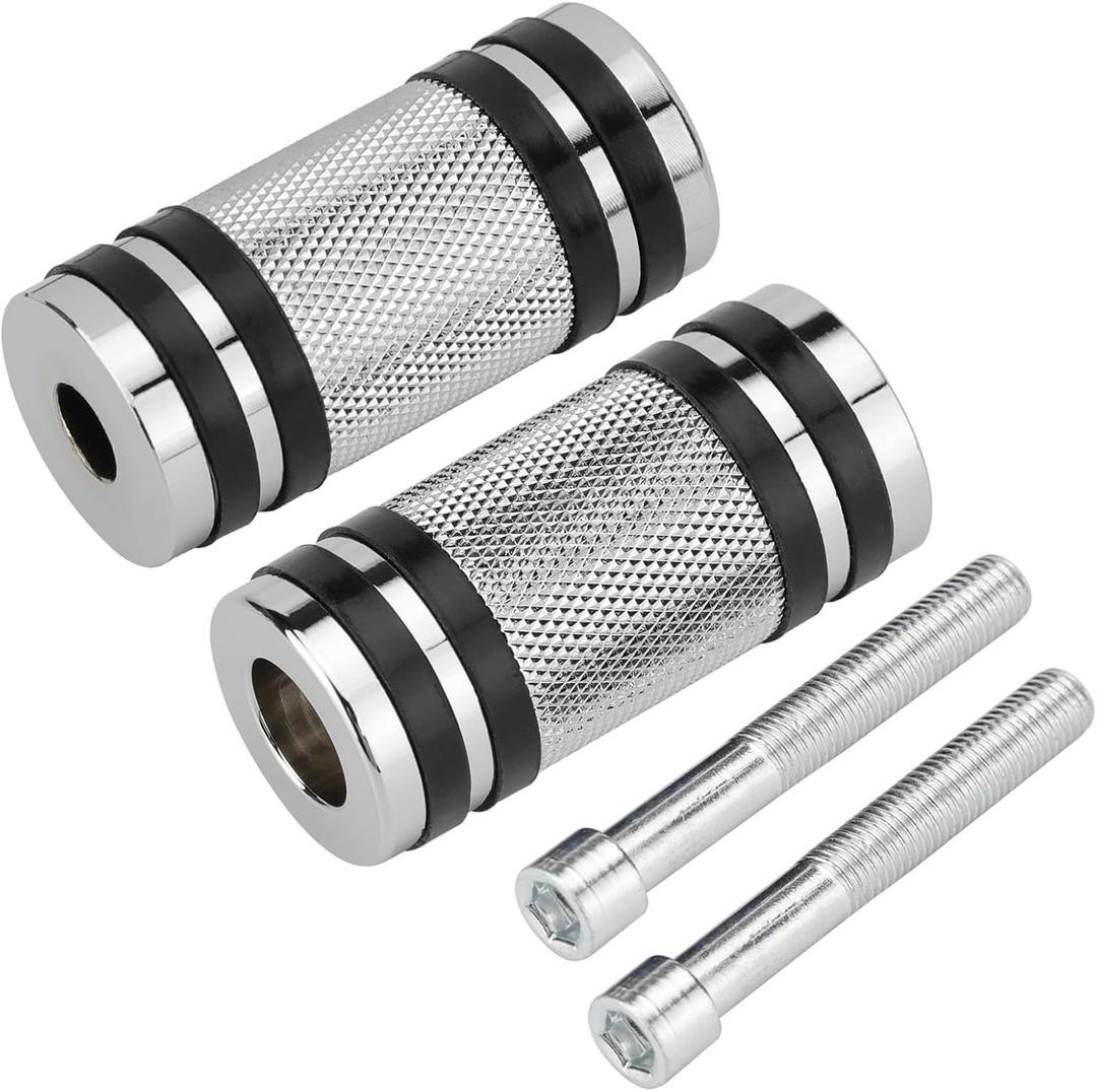 Motorcycle Shifter Peg Gear Shift Lever CNC Billet Foot Pegs Replacement for Harley Davidson Touring Softail Dyna Sportster Street Glide Road (Chrome-B,2pcs)