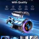 4-in-1 Starlink Mini Car Adapter, 10FT Starlink Mini Power Cable | 12V-24V cigarette lighter adapter with voltage display, dual 45W USB-C PD and 35W USB-A ports for cars, trucks and RVs