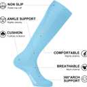 FITRELL 2/3 Pack Soccer Socks Baseball Softball For Youth Kids Boys Girls, Over-The-Calf Football Socks for Adult Men Women (Blue)