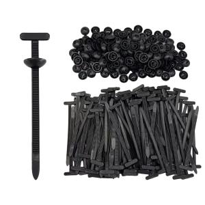 150Pcs Nylon Universal Cable Tie Buckle, Zipper Clips for Cars, T Style Zip Ties Button Fixion Tools, Automotive Plastic Rivet Push Pin, Auto Body Parts Trim, Bumper Retainer Fender Liner Door Panel