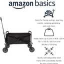 Amazon Basics Collapsible Heavy Duty Utility Wagon for Outdoor Sports, Camping, Garden, and Shopping, 265 Pounds Capacity, 27.6 x 40.9 x 20 inches, Black