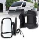 Left Driver Side Mirror Compatible with 2014-2026 Ram Promaster 1500/2500/3500 with Power Glass Heated with Temperature Sensor turn signal light manual folding Replace 5VE99JXWAD(8+2Pins)