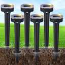 6 Pack Mole Repellent Solar Powered, Snake & Skunk & Vole & Gopher & Armadillo & Rabbit & Groundhog & Chipmunk & Raccoon Repellent for Yard, IP65 Waterproof Ultrasonic Deterrent for Lawns Garden