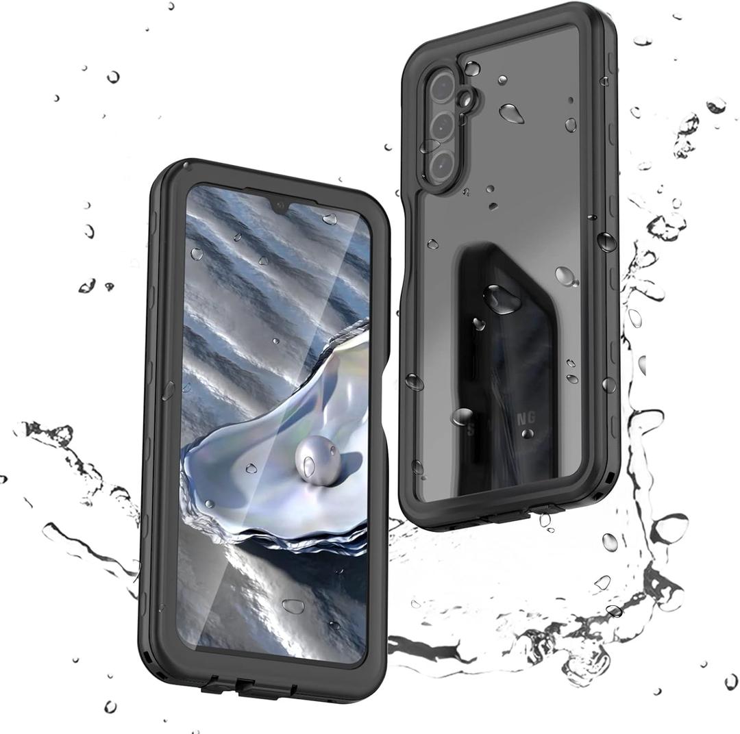 Omio Designed for Samsung Galaxy A14 5G Waterproof Case, Waterproof with Built-in Screen Protector Full Body IP68 Underwater Protective Case Heavy Duty Shockproof Case for Galaxy A14 5G Black