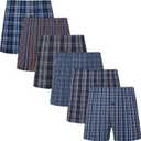 JupiterSecret Men's Boxers Underwear 100% Cotton Woven Boxers for Men Pack Boxer Shorts Assorted Colors (Medium)