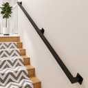 4FT Stair Railing Indoor Outdoor, 500LB Heavy-Duty Wall Mounted Handrail