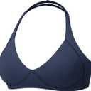 YEOREO Women Halter Sports Bra Light Support V Neck Padded Strappy Open Back Workout Gym Tops (Medium)