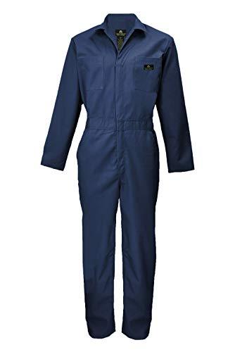 Natural Uniforms Mens Long Sleeve Zip Up Twill Coverall, Stain and Wrinkle Resistant (Navy, 2X-Large)