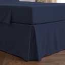 Mellanni Bed Skirt Full Size - Bed Skirting - 15-Inch Tailored Drop Pleated Dust Ruffle - Hotel Luxury Bedding - Wrinkle, Fade, Stain Resistant - 1 Bedskirt (Full, Navy Blue)