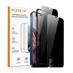 GLASS-M Privacy Screen Protector for iPhone 16 Pro Max, Anti-Spy 9H Tempered Glass with Installation Frame, Anti-Peep Screen Cover - 2 Pack