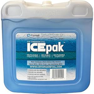 Cryopak ICEpak Large Hard Shell Reusable Ice Packs for Coolers and Lunch Box Use, Freezer Safe Gel Design, Professional Grade Cooling, Non-Toxic and BPA Free, Essential Travel Accessories, Large