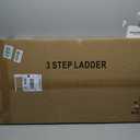 Arbusb Step Ladder, Folding Step Stool with Wide Anti-Slip Pedals, Sturdy Steel Ladder with Handrail, Space-Saving, Portable for Home & Adults, 3 Step Ladder