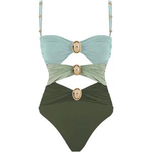 Narecte Modest One Piece Swimsuit Women 2025 Womens Swimsuits Bathing Suit for Women Womens Bathing Suits Tummy Control (4-6, Green)