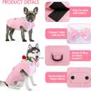 AOFITEE Dog Tuxedo for Large Dogs, Formal Dog Suit and Tie, Gentle Dogs Wedding Party Suit Bow Tie Shirt, Pet Wedding Outfit with Detachable Bowtie Collar for Christmas Halloween Dress Up, Light Pink XL