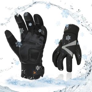 Vgo... 1-Pair -4 or above 3M Thinsulate C100 Lined High Dexterity Touchscreen Synthetic Leather Winter Warm Work Gloves, Waterproof Insert (Size S, Black, SL8777FW) (Small, 1 Pair - Black)