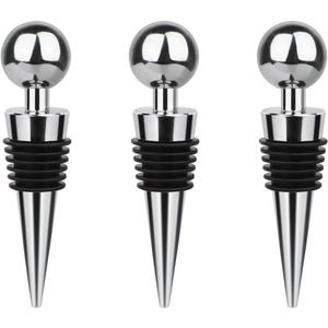 10 x 3 Pcs Wine Stopper Bottle Stopper Wine Saver, Yimerlen Silicone Vacuum Wine Bottle Corks, Reusable Wine Stopper Used for Bar, Holiday Party Keep Wine Fresh Suitable for Standard Bottle (Silver)