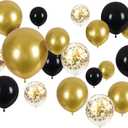 CANREVEL 120pcs Black and Gold Balloons Confetti Metallic Black Gold Latex Balloons Garland kit for Birthday Graduation Wedding Anniversaries Bachelorette Party Decorations
