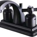 Kingston Brass KB4645ZX Millennium 4-Inch Centerset Lavatory Faucet with Retail Pop-up, 3-7/8 Inch in Spout Reach, Oil Rubbed Bronze