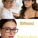 HIYANJN Bifocal Reading Glasses for Women,3 Pack Clear Top Readers with Spring Hinges, Stylish Gradient Small Cat Eye Frame 2.0x
