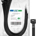 HS Extra Long Cable Zip Ties Heavy Duty 24 Inch, Strong Large Plastic ZipTies Big Straps 200 LBS UV Black 50 Pack,Outdoor Use
