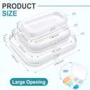 Hoolerry 3 Pcs Clear Hard Zipper Case Hard Plastic Zipper Pouch Makeup Bag Portable Travel Organizer for Cosmetics, Office Supplies, Documents & Toiletries(White,S, S/m, M)