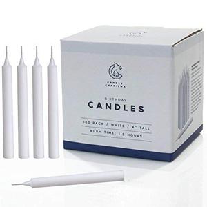 Candle Charisma 100 White Spell Candles - 4" Unscented Paraffin Chime Candles, Smokeless & Dripless, Colored Candles, 1.5 Hours Burn Time 0.4" Thick Taper Candles for Rituals, Witchcraft and Parties, 23 boxes (100 Pcs in 1 box)