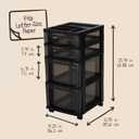 IRIS USA 4-Drawer Rolling Storage Cart with Wheels, Black/Gray