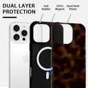 NITITOP Compatible with iPhone 16 Pro Max Case Magnetic Compatible with MagSafe Cute Leopard Amber Aesthetic Tortoise Design for Women Men Girls Soft TPU Shockproof Protective Cover - Brown