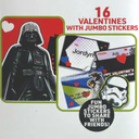 Star Wars 16 Valentines with Jumbo Stickers