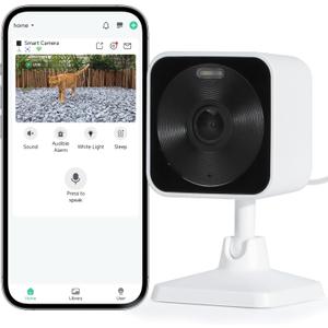 Pet Camera for Outdoor Cat House, Smart Monitor for Outdoor Cat House with Night Vision, 2-Way Audio and Siren Alarm, Cloud & SD Card Storage, Compatible with Alexa