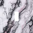 Decorative Light Switch Cover White Marble Pattern Black Lines Pink Lines 1 Gang Single Toggle Device Electrical Faceplate Switchplates Decorator Outlet Wall Plate for living Room (Single Toggle / 5 X 3 IN)