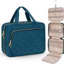 Wedama Toiletry Bag for Women, Large Cosmetic Travel Bag, Hanging Toiletry Bag for Bathroom, Thickened PVC Waterproof Makeup Bag, Toiletries Bag for Travel Business Trips and Camping, Dark Blue