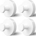 Shower Hooks for Inside Shower, Suction Cup Hooks for Glass Window, Removable Towel Hooks for Bathrooms, 4 Packs(White)