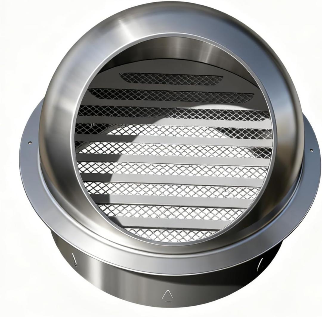 8 inch Vent Round Cover,Puunkeey 304 Stainless SteelWall Round Vent Hole Ventilating Cover, AirVentilation and Exhaust Wall Vent Outlet Hood,HVAC Ducting Vent Cover.