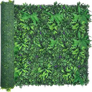Artificial Greenery Wall Panels: 60'' x 120'' UV-Anti Faux Greennery Grass Wall Privacy Backdrop Fence Screen for Garden Fence Covering Privacy, Outdoor Indoor Home Decor