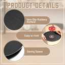 Thyle 12 Pcs Round Serving Tray 11 Inch Non Slip Lined Surface Server Waitress Food Service Trays Anti Skid Plastic Circle Black Round Dish for Coffee Restaurant Bar Parties