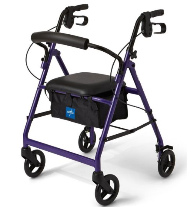 Medline Basic Rollator with 6in Wheels 250lbs Purple 1Ct