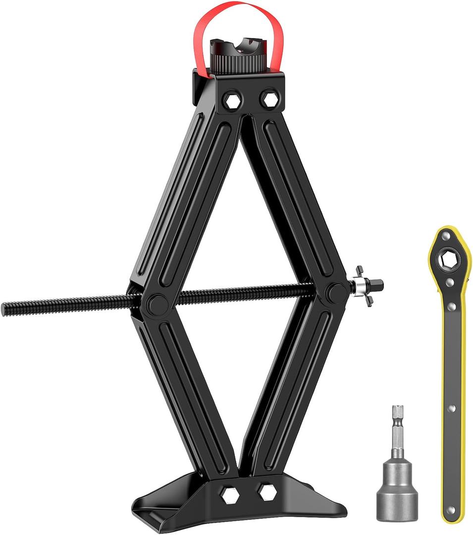 High Lift Scissor Car Jack, 25" Lifting Height, 3T Heavy Duty Car Jack, 3/4" Hex Drive - Portable Scissor Lift Jack for SUV,UTV,Off-Road