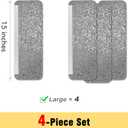 4 x Refrigerator Door Handle Covers, Set of 4, Non-Slip Fridge Handle Covers, Washable Appliance Handle Covers, Keep Your Kitchen Clean, Microwave Oven Dishwasher Handle Protector(Gray, Silver pattern)